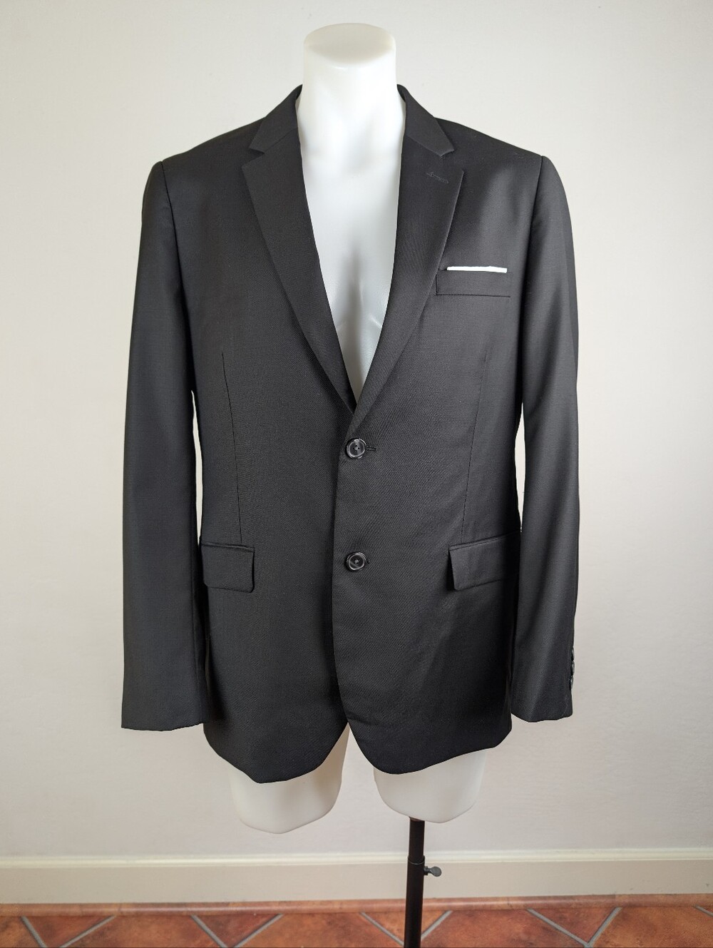 Frank & Oak Black Two-Button Men's Blazer